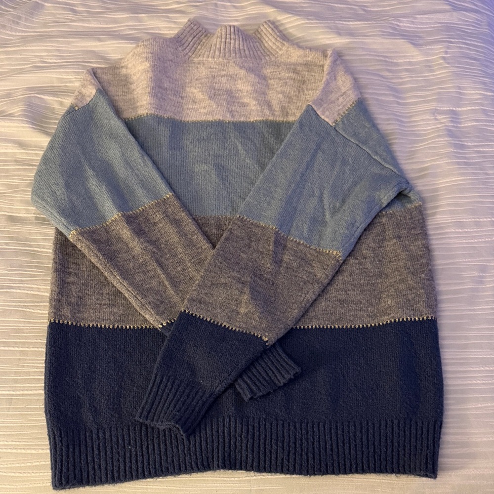Stylish Striped Turtleneck Sweater